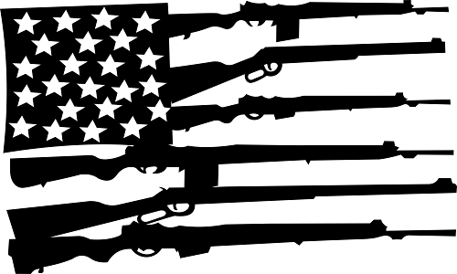 Rifles American Flag - Freedom Metal Design